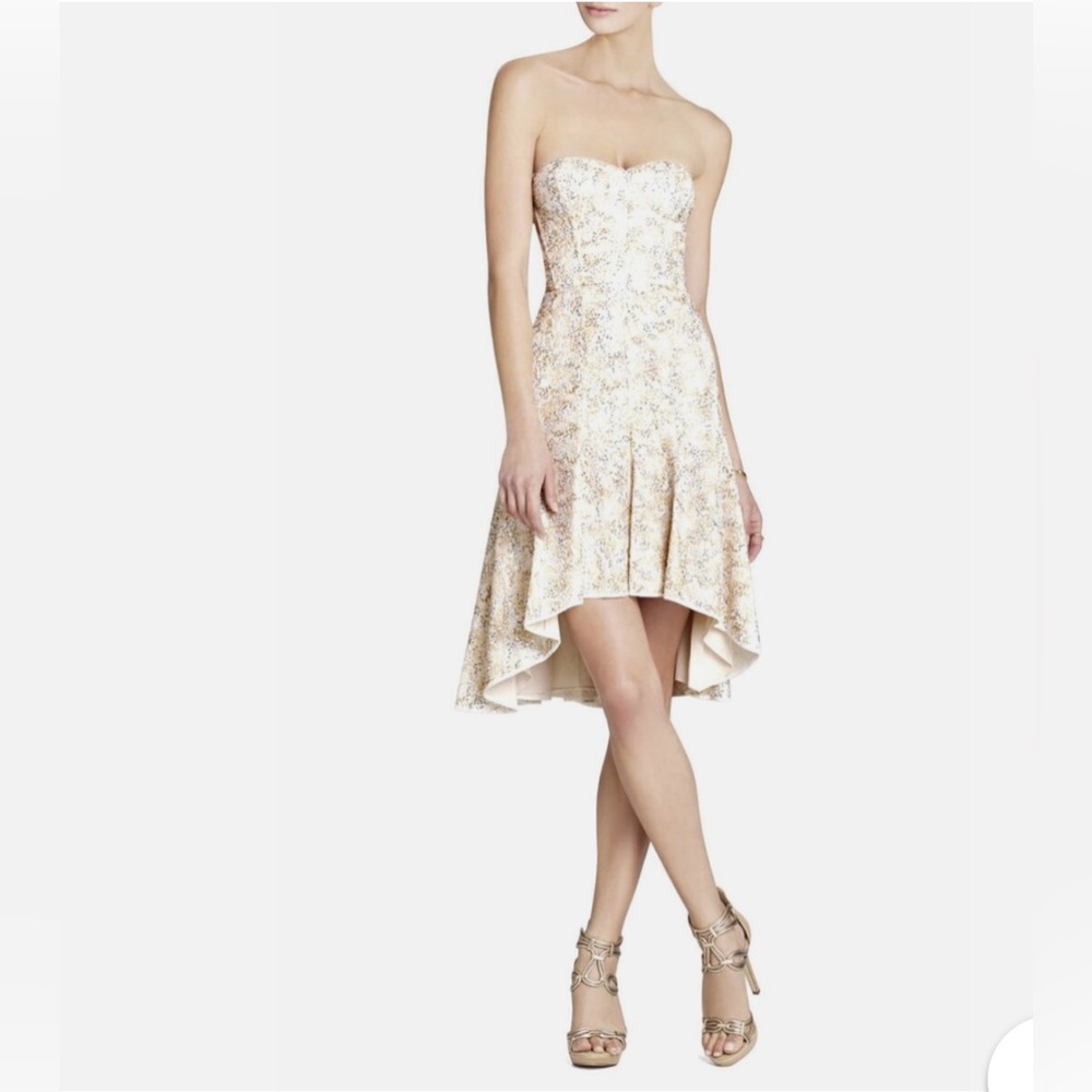 BCBGMAXAZRIA beautiful sequins removeable straps mini dress